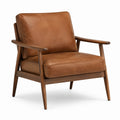 Holzrahmen Leder Sessel Braun