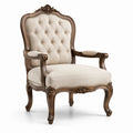 Eichenholz Sessel mit Leinenpolster Beige