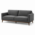 3-Sitzer Sofa grau Polyester und Massivholz 220x90x85 cm