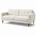 Dreisitzer Sofa Bouclé Stoff Holzbeine Creme