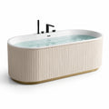 Freistehende ovale Badewanne aus Acryl, Creme 170x75x58 cm
